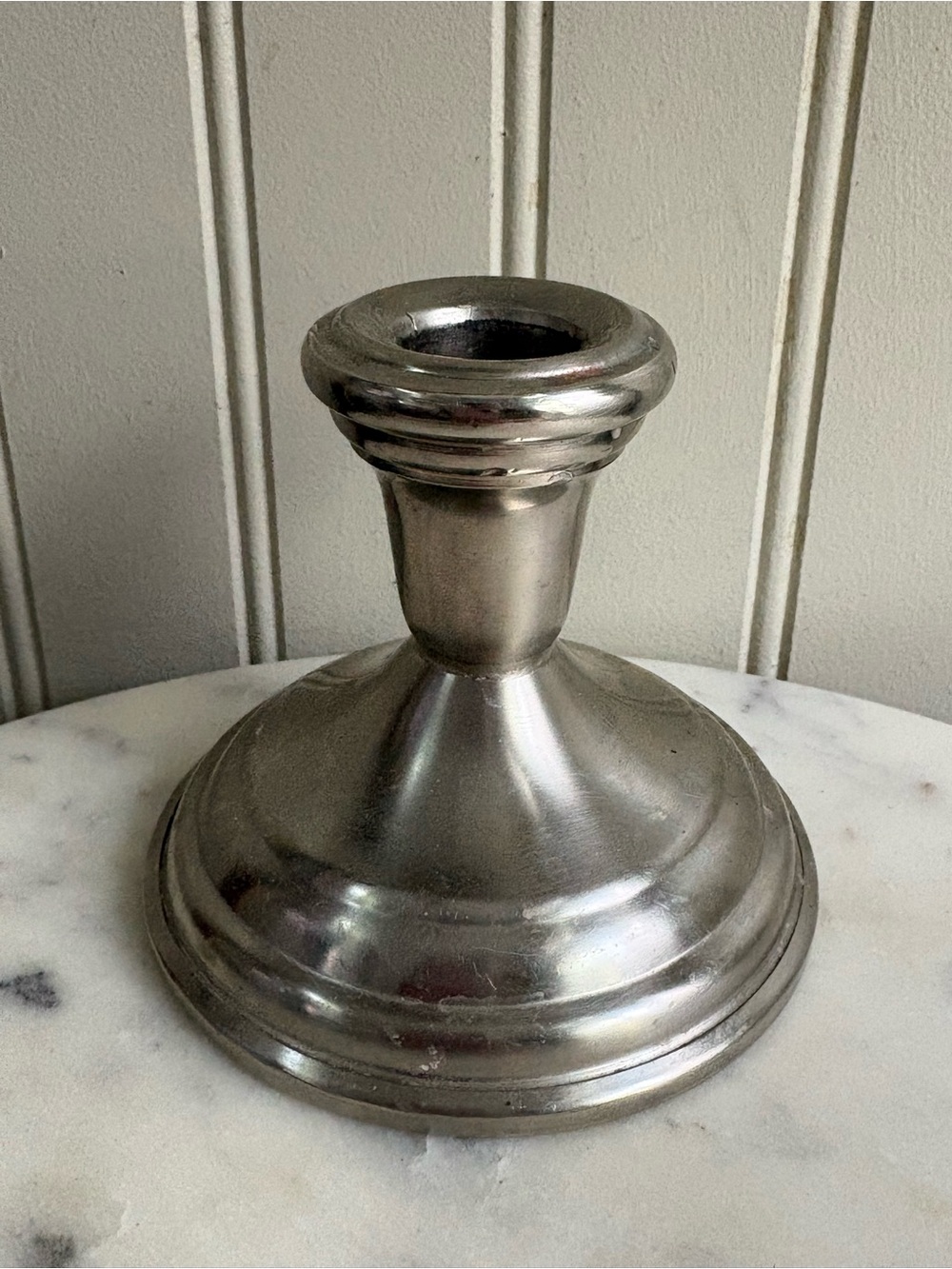 Vintage FB Roger’s Pewterlite Candlestick Holder Silver-Tone VTG Coastal Grandma